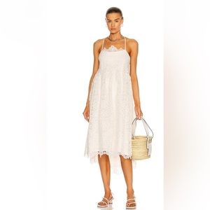 NWT Jonathan Simkhai Zayna White Crochet Lace Midi Dress Size 4